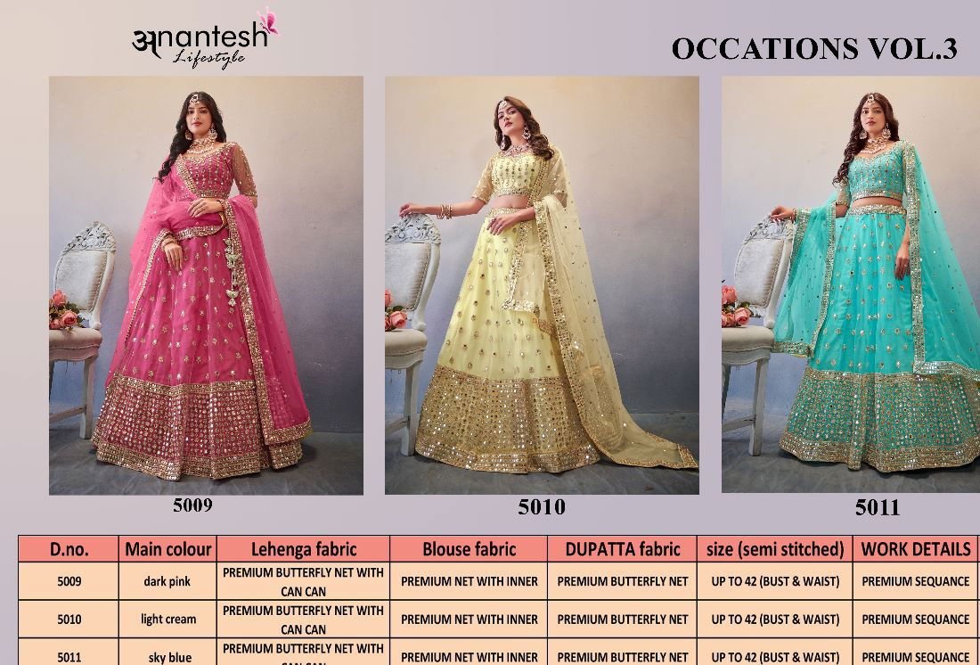 Occations Vol 3 Anantesh Designer Lehenga Choli Catalog